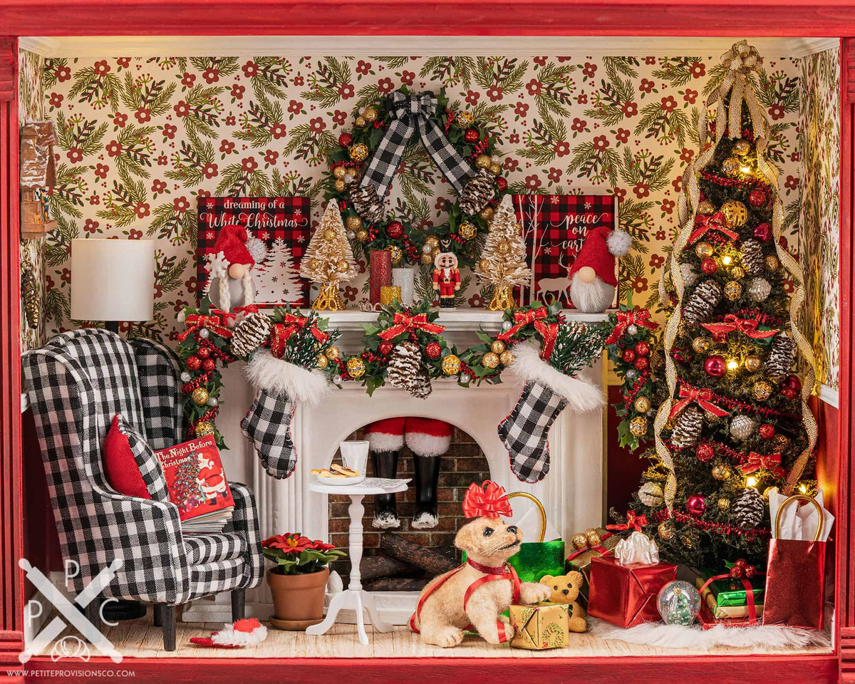 Dollhouse Miniature Waiting for Santa Christmas Roombox by Erika Anne Pitera