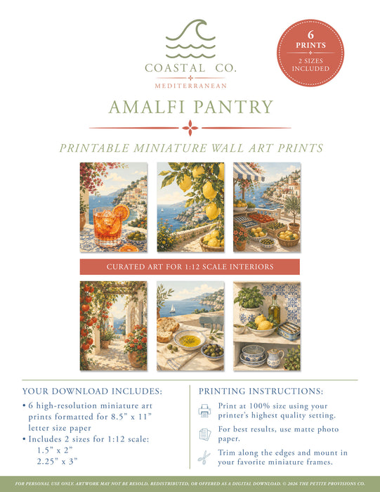 Amalfi Pantry Printable Wall Art