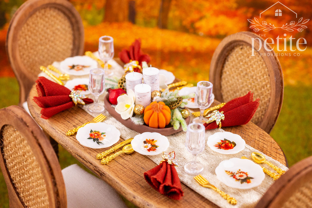Autumn Florals Thanksgiving Table Setting for 4
