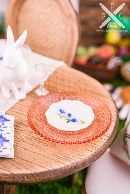 Dollhouse Miniature Bluebell Decorative Plates - Large - Set of 4 - 1:12 Dollhouse Miniature Spring Plates