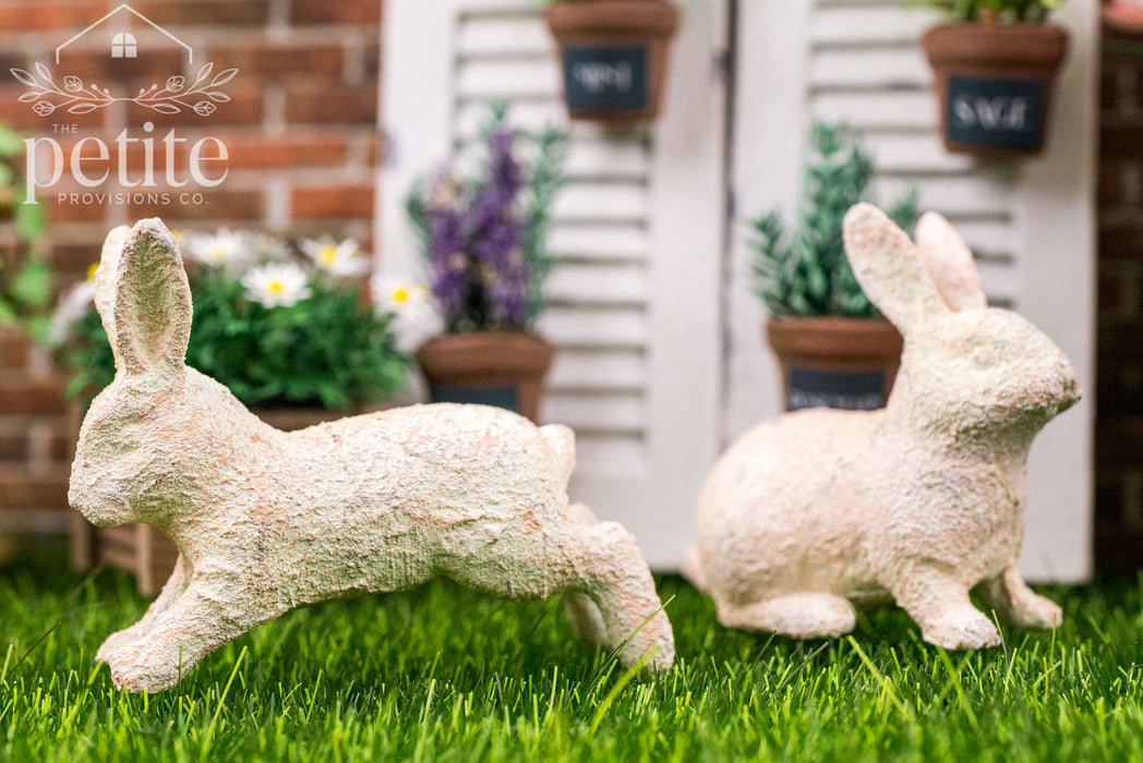 Stone Bunny Garden Statue