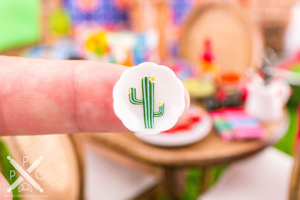 Dollhouse Miniature Cinco de Mayo Cactus Decorative Plates