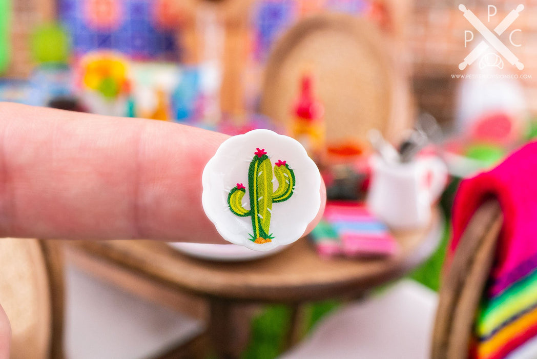 Dollhouse Miniature Cinco de Mayo Cactus Decorative Plates