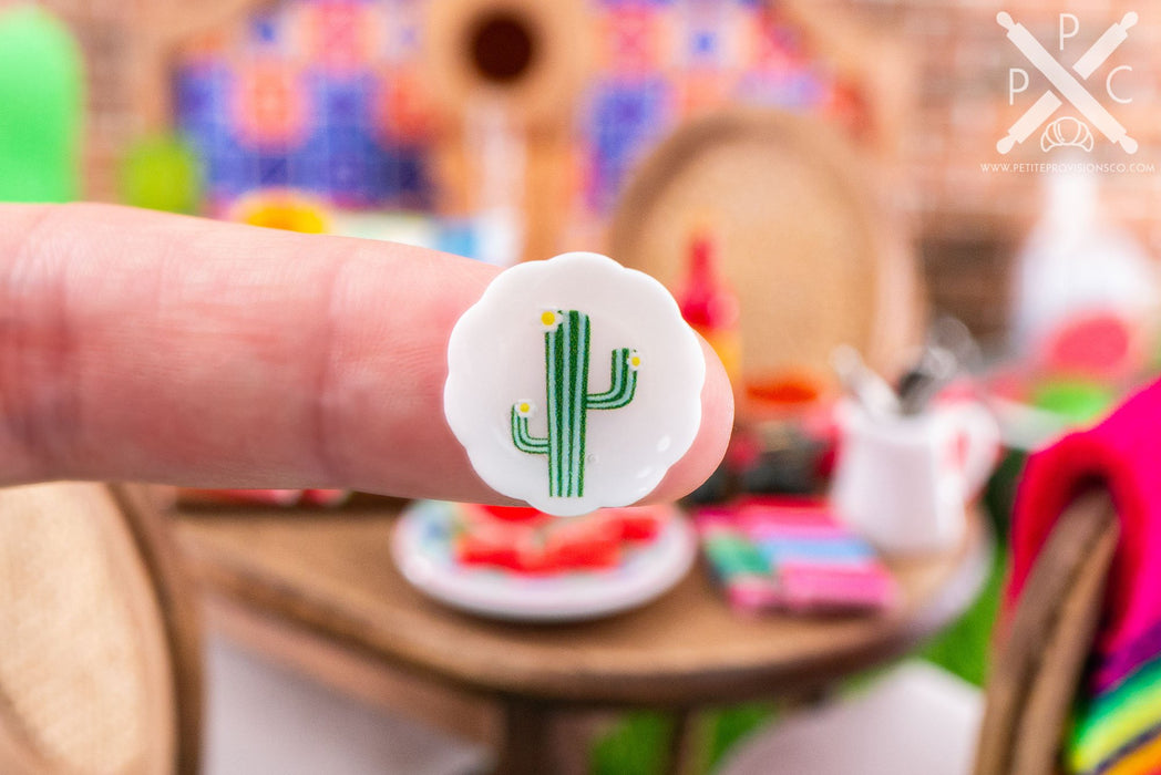 Dollhouse Miniature Cinco de Mayo Cactus Decorative Plates