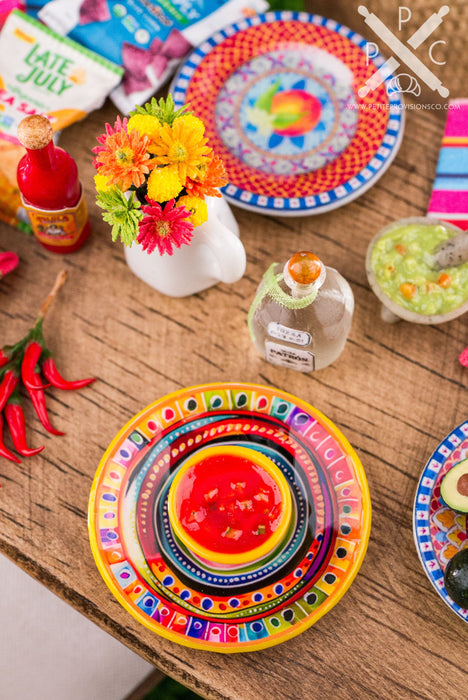 Chip and Dip Platter with Salsa and Tortilla Chips - Various Styles