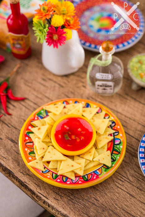 Chip and Dip Platter with Salsa and Tortilla Chips - Various Styles