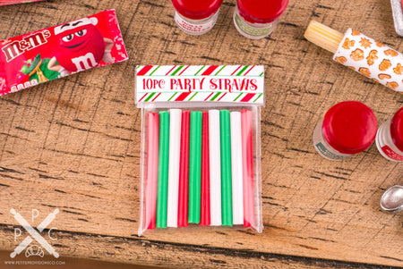 Dollhouse Miniature Christmas Party Straws - 1:12 Dollhouse Miniature Package of Straws