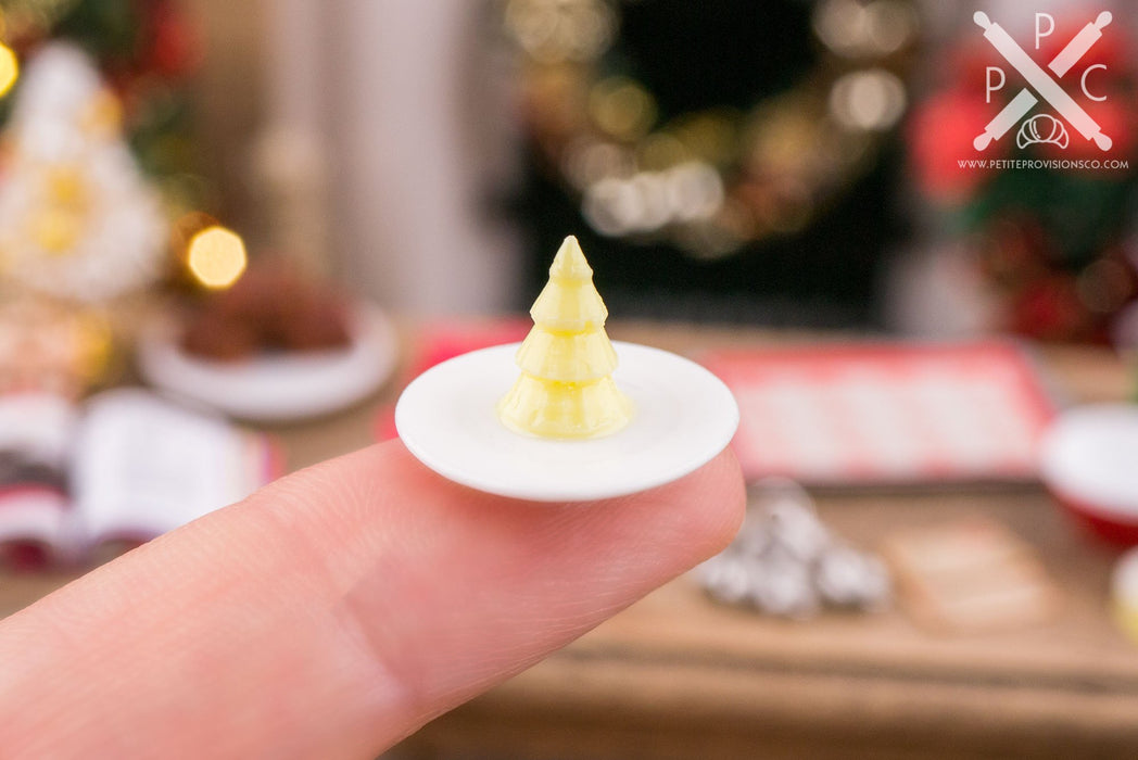 Dollhouse Miniature Christmas Tree Butter Sculpture - 1:12 Dollhouse Miniature Christmas Food