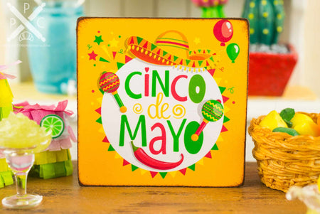 Dollhouse Miniature Cinco De Mayo Sign