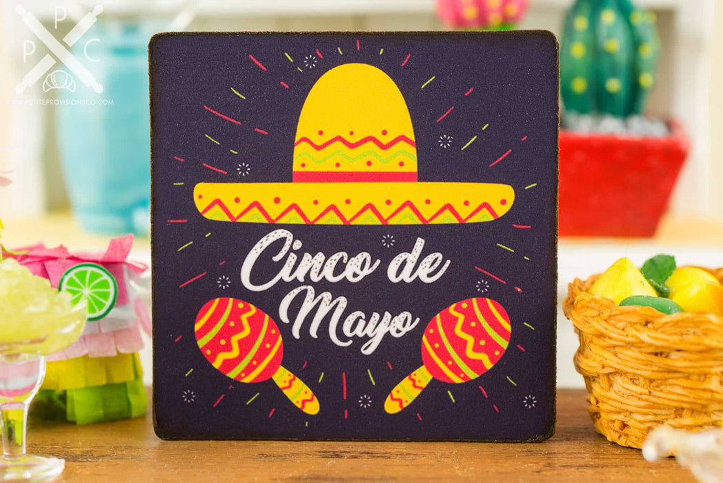 Dollhouse Miniature Cinco De Mayo Sign