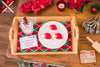 Dollhouse Miniature Eggnog and Santa Hat Cookies on Wood Tray - 1:12 Dollhouse Miniature Christmas - Christmas Miniatures