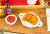 Dollhouse Miniature Egg Rolls with Dipping Sauce