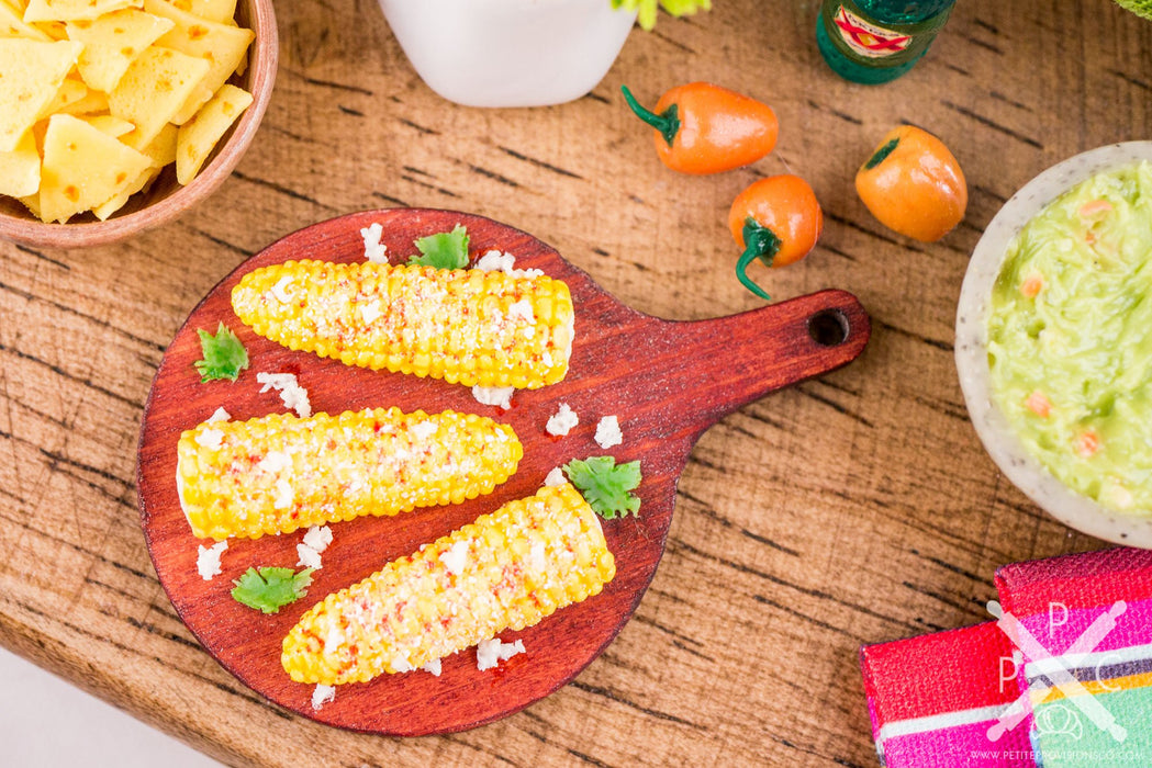 Dollhouse Miniature Elote - Mexican Street Corn - 1:12 Dollhouse Miniature Mexican Food