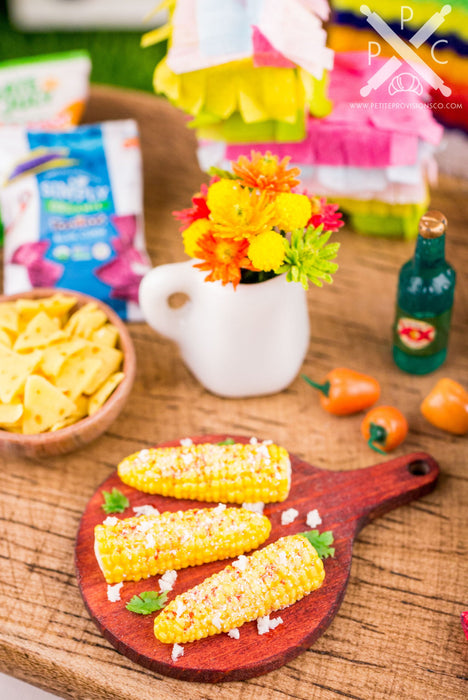 Dollhouse Miniature Elote - Mexican Street Corn - 1:12 Dollhouse Miniature Mexican Food