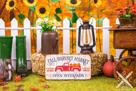 Dollhouse Miniature Fall Harvest Market Sign - Decorative Autumn Sign - 1:12 Dollhouse Miniature Decor