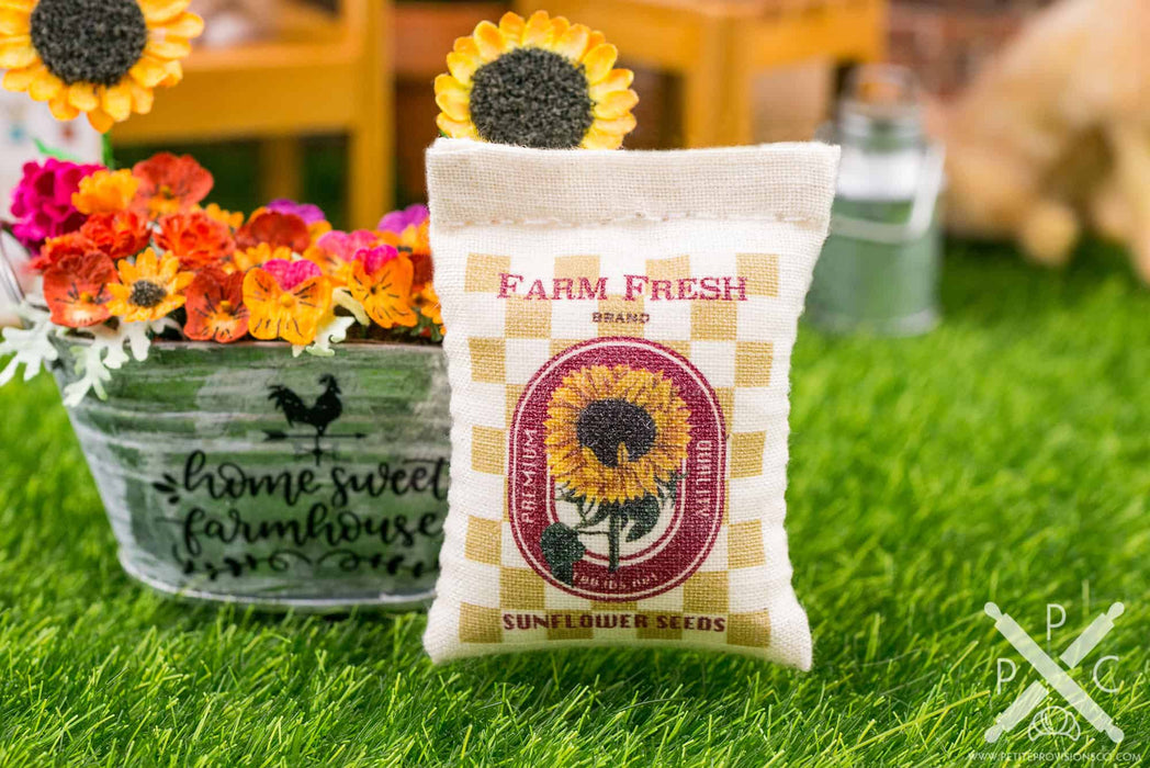 Dollhouse Miniature Farm Fresh Sunflower Seeds Bag - 1:12 Dollhouse Miniature Garden Decoration