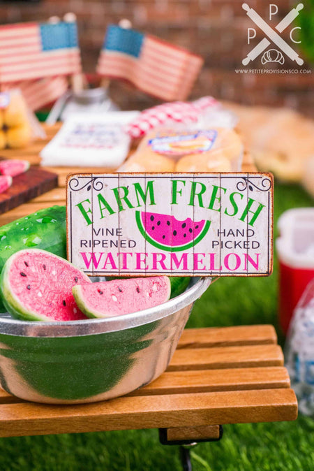 Dollhouse Miniature Farm Fresh Watermelon Sign - 1:12 Dollhouse Miniature Sign