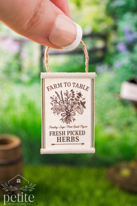 Farm to Table Herbs Canvas Hanging Art