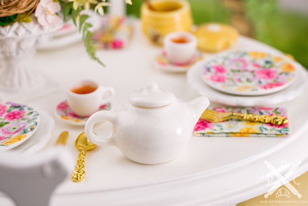 Dollhouse Miniature Floral Afternoon Tea Service for Four