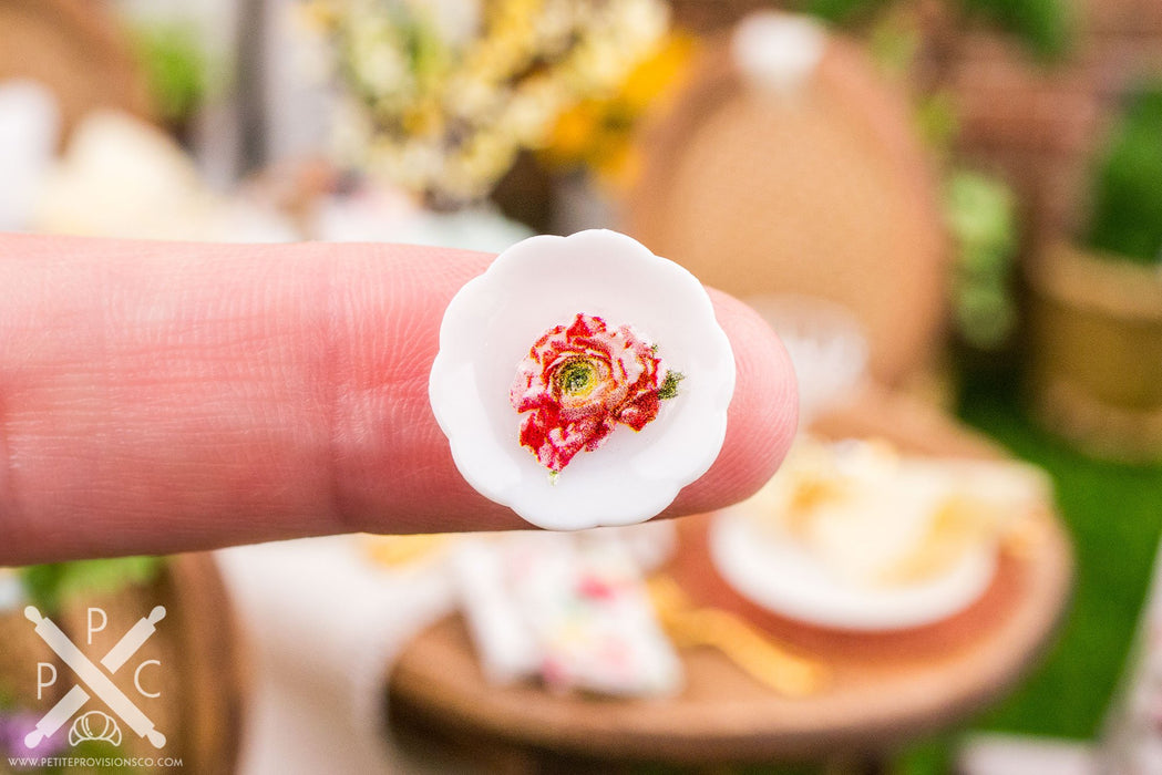 Dollhouse Miniature Garden Rose Decorative Plates