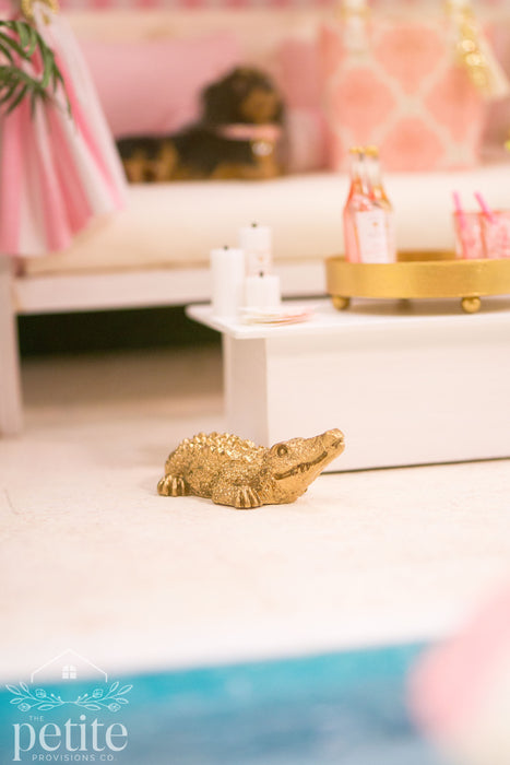 Gilded Alligator Sculpture