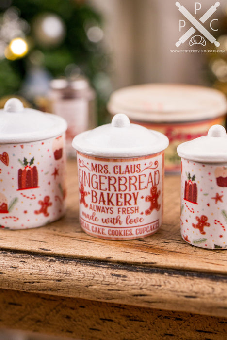 Mrs. Claus Gingerbread Bakery Canister Set