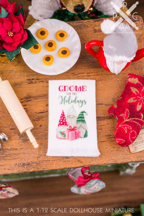 Gnome for the Holidays Christmas Tea Towel