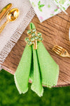 Dollhouse Miniature Gold and Green Shamrock Napkin Rings