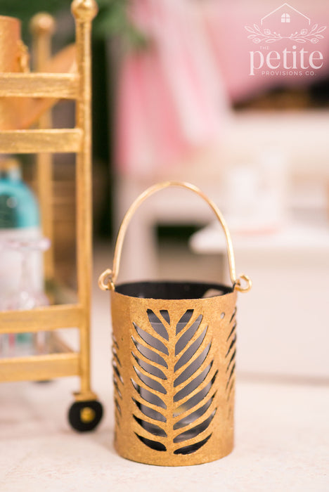 Golden Palm Frond Lantern
