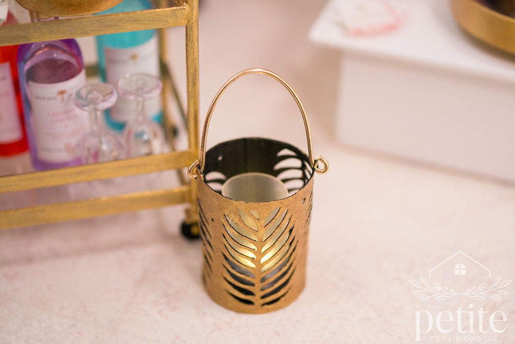 Golden Palm Frond Lantern