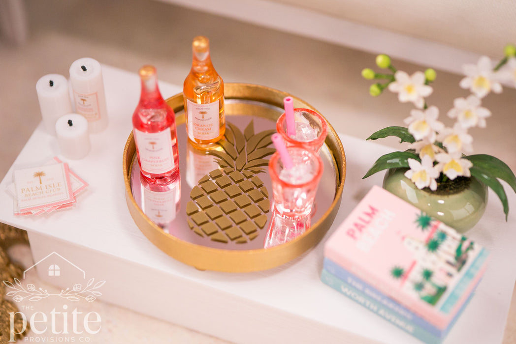 Golden Pineapple Mirrored Tray