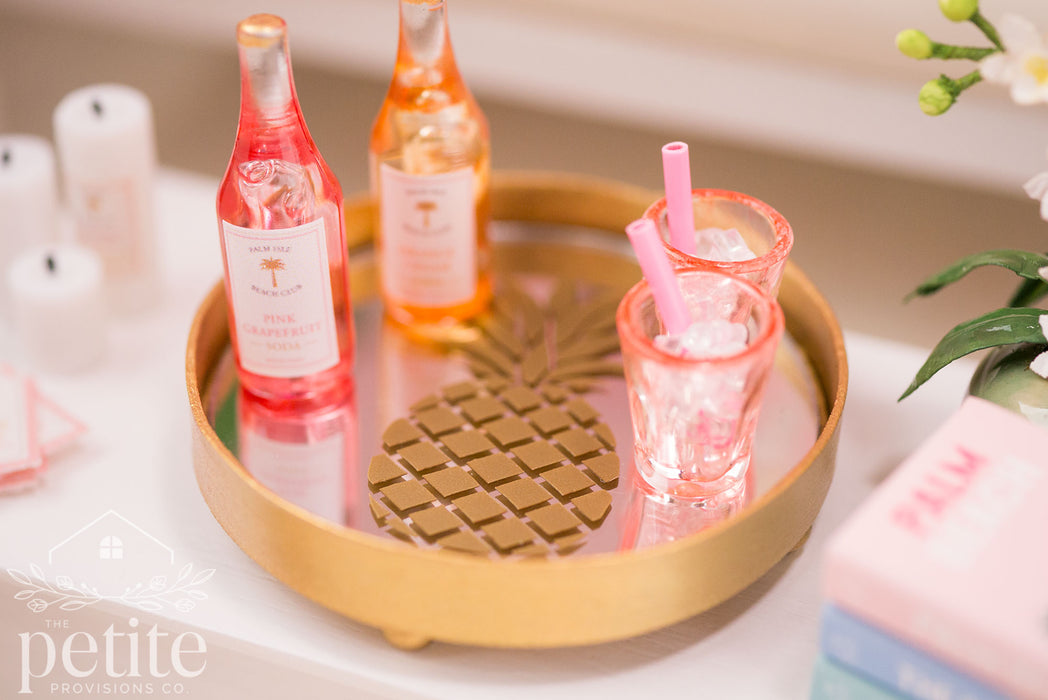 Golden Pineapple Mirrored Tray