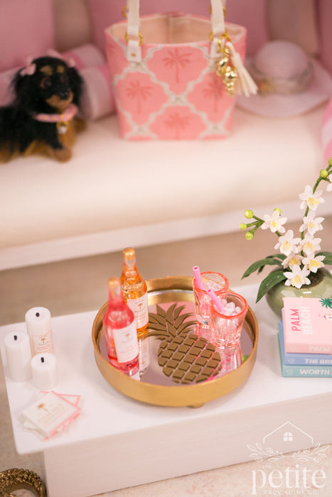 Golden Pineapple Mirrored Tray