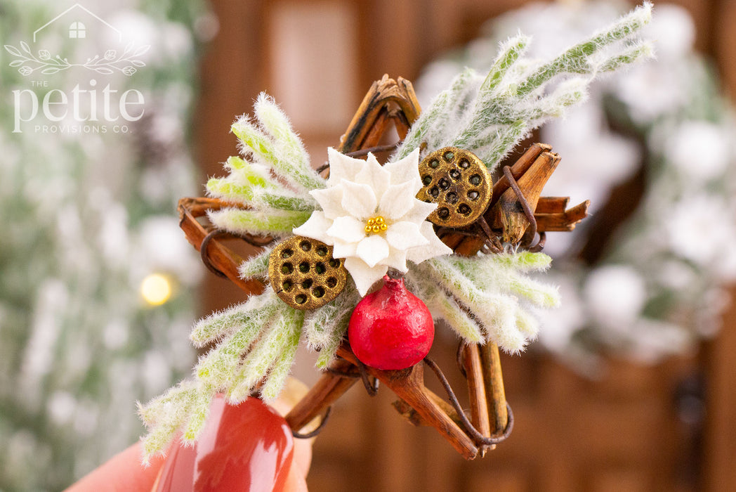 Grapevine Star Wreath with Poinsettia & Pomegranate
