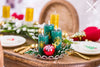 Dollhouse Miniature Green and Red Christmas Candle Centerpiece - 1:12 Dollhouse Miniature Christmas Candles