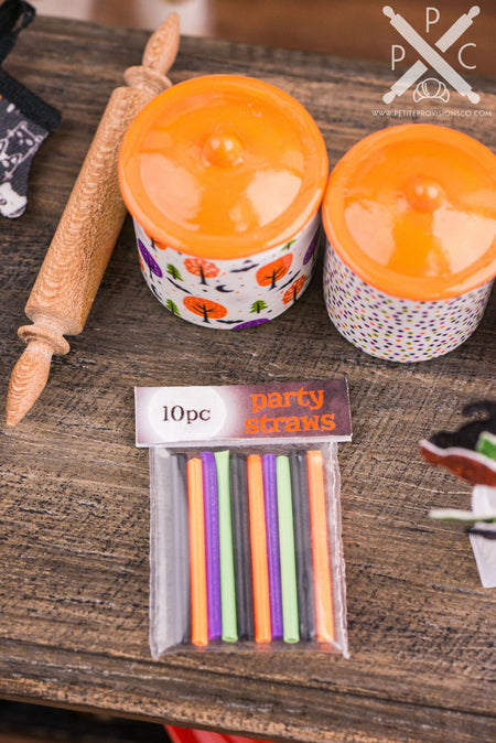 Dollhouse Miniature Halloween Party Straws - 1:12 Dollhouse Miniature - Halloween Miniatures