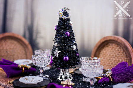 Dollhouse Miniature Halloween Celestial Glitter Tabletop Tree - 1:12 Dollhouse Miniature Halloween Tree