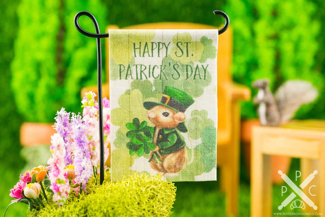 Dollhouse Miniature Happy St. Patrick's Day Garden Flag