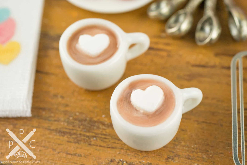 Hot Cocoa for Two with Heart Shaped Marshmallows