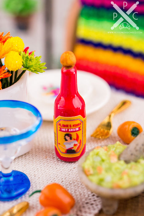 Dollhouse Miniature Hot Sauce Bottle - Cinco de Mayo - 1:12 Dollhouse Miniature Mexican Food