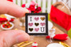 Dollhouse Miniature Valentine's Day I Heart You Sign - Decorative Valentine's Day Framed Sign - 1:12 Dollhouse Miniature Sign