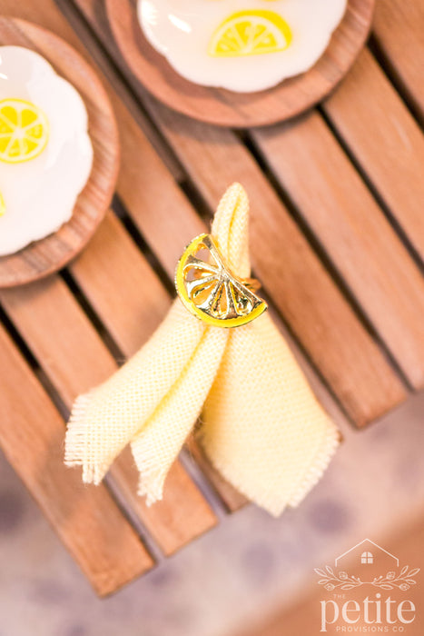 Lemon Slice Linen Napkins - Set of 4