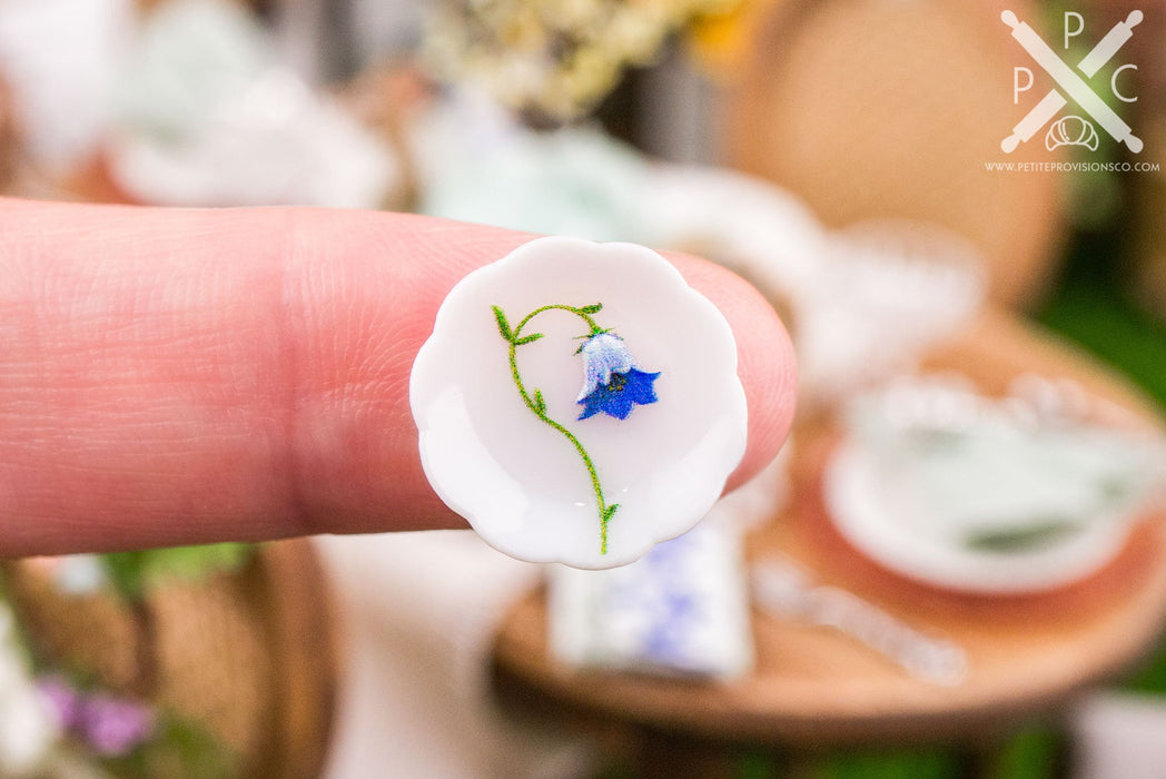 Dollhouse Miniature Lily of the Valley and Bluebell Decorative Plates