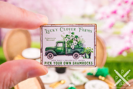 Dollhouse Miniature Lucky Clover Farms Sign