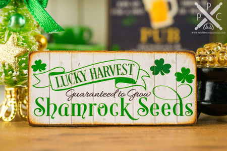 Dollhouse Miniature St. Patrick's Day Lucky Harvest Shamrock Seeds Sign