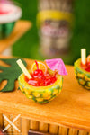 Dollhouse Miniature Mai Tais for Two in Pineapple Cups - 1:12 Dollhouse Miniature Tropical Cocktail