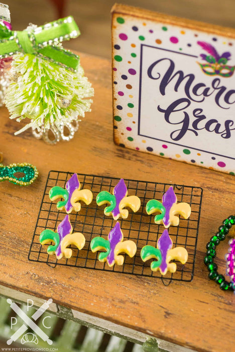 Mardi Gras Fleur de Lis Cookies - Half Dozen