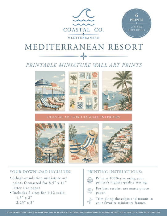 Mediterranean Resort Printable Wall Art