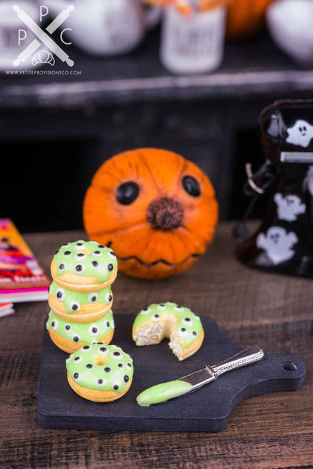 Dollhouse Miniature Halloween Monster Eyes Doughnuts - 1:12 Dollhouse Miniature - Halloween Miniatures