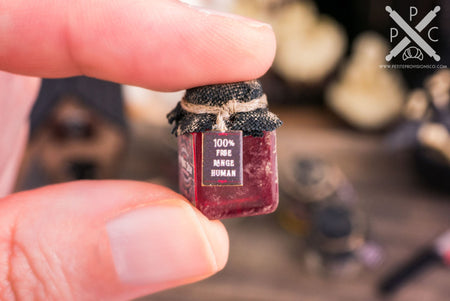 Dollhouse Miniature Jar of O-Neg Jelly Halloween Decoration - 1:12 Dollhouse Miniature - Halloween Miniatures